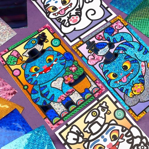 포일 아트 호랑이 까치 카드 만들기