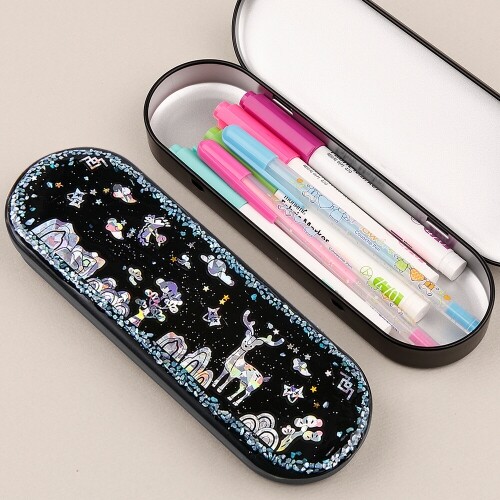 철제 타원 틴 케이스 보관함