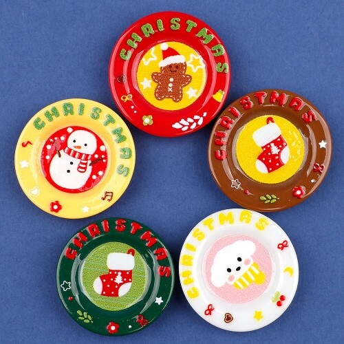 5개입 미니어처 크리스마스 캐릭터 접시