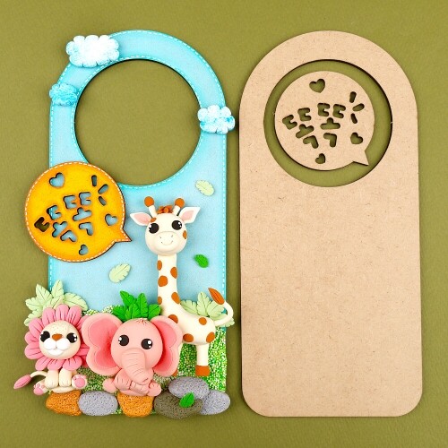 우드 똑똑 아치형 방문 걸이