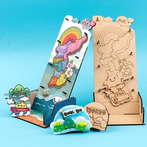 2개입 우드 DIY 독도 사랑 핀볼 놀이 거치대