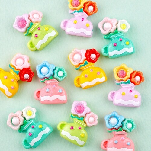 10개입 미니어처 플라워 손잡이 꽃병 장식 데코