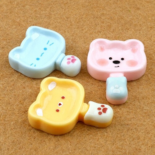 10개입 미니어처 발바닥 손잡이 동물 접시