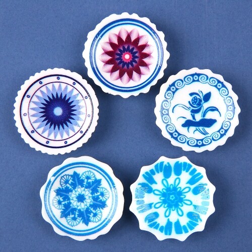 10개입 미니어처 에스닉 데칼코마니 접시