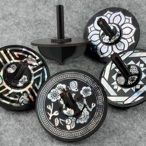 인쇄 우드 DIY 전통 문양 자개 팽이 만들기 세트