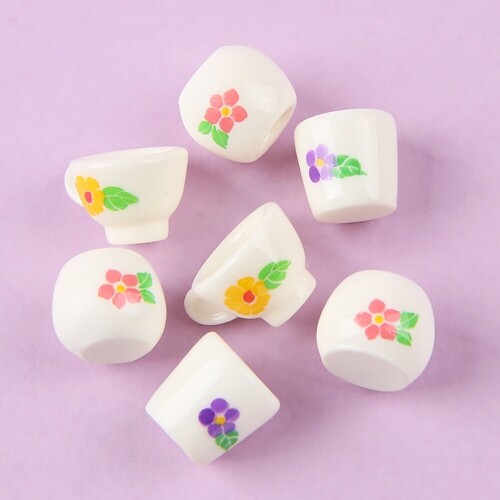 10개입 미니어처 플라워 열매 찻잔