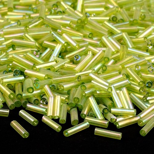 50g 막대 투명 칼라 비즈 라이트 그린 6mm