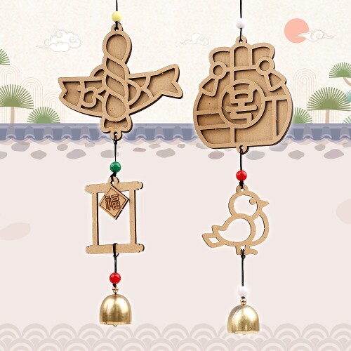 우드 DIY 새해 복 맞이 풍경 도어벨 세트