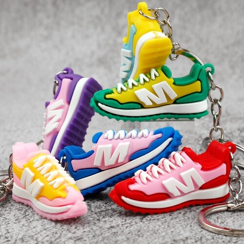 6개입 실리콘 칼라 투톤 미니 운동화 키링