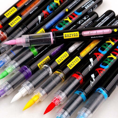 프리미엄 아크릴 브러쉬 마카펜 단색