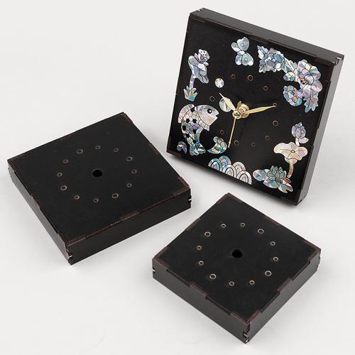 인쇄 우드 DIY 미니어처 검정 무지 정사각형 시계 만들기