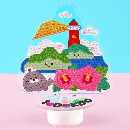 보석십자수 독도 등대 아크릴 무드등