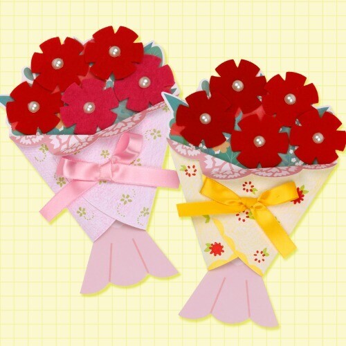 (MS) 펠트 - 카네이션 꽃다발 카드