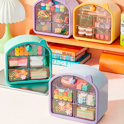 플라스틱 아크릴 별님 하우스 투명 5칸 서랍장