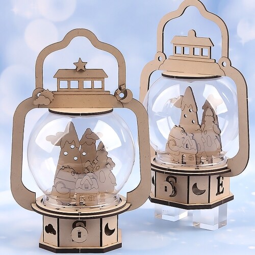 2개입 우드 랜턴 무드등 오르골 스노우 볼
