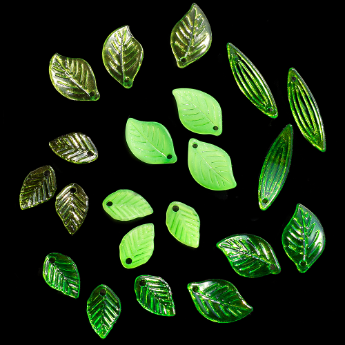 100개입 초록 잎사귀 비즈