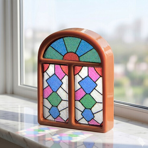 5개입 미니어처 스테인드글라스 아치형 창문