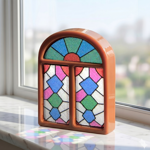 5개입 미니어처 스테인드글라스 아치형 창문