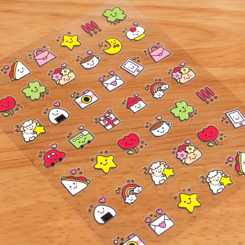 공원 소풍 스티커 레진 네일 아트