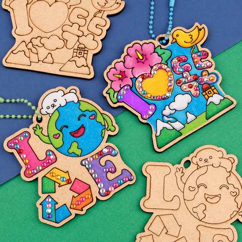 4개입 우드 독도 지구 사랑 키링