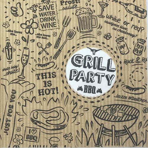 냅킨아트 1331621 Grill Party brown 냅킨20매 33x33cm 0944