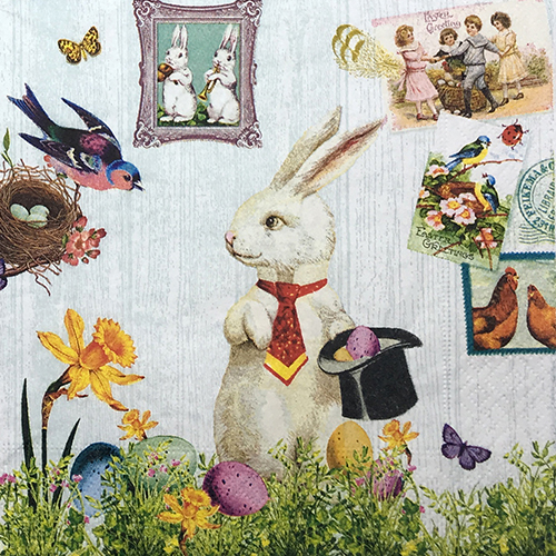 냅킨아트 200002 Magic Easter rabbit 냅킨20매 33x33cm 0078