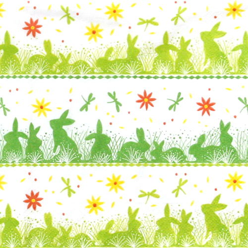 냅킨아트 2000224 Bunny meadow 냅킨20매 33x33cm 1562