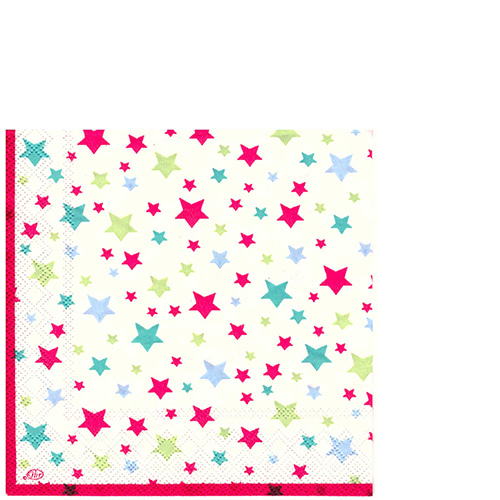 냅킨아트 403090 Multi star white 냅킨20매 25x25cm 0664