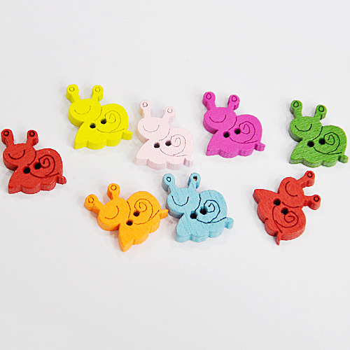 SB-12 2구 우드 단추 달팽이 1.3x1.5cm 50개입