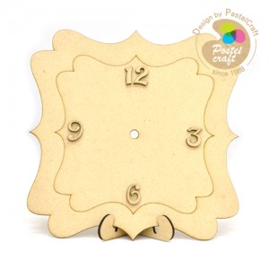 MDF 라운드 정사각 시계판 1호 20x20cm 숫자 포함 부속 별도