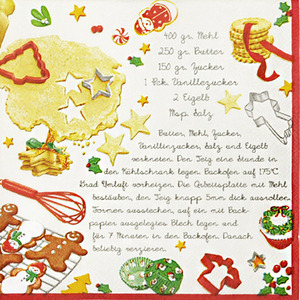 냅킨아트 L719700 WEIHNACHTSBACKEREI 냅킨20매 33x33cm 1188
