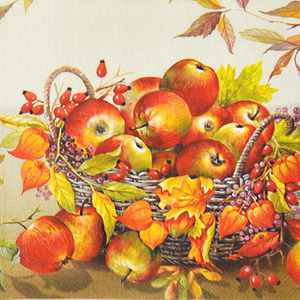 냅킨아트 L719160 BASKET OF APPLES cream 냅킨20매 33x33cm 1013