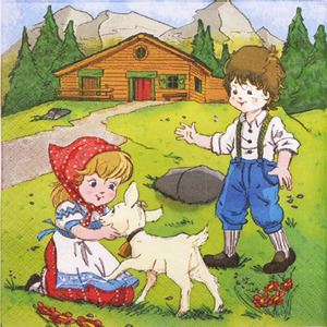 냅킨아트 211504 Heidi Peter in the Alps 냅킨20매 33x33cm 1169