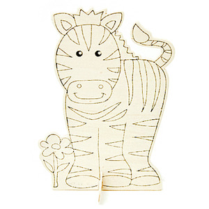 탁상 원목 인쇄 얼룩말 꽃 12x16.5cm