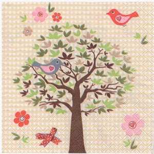 냅킨아트 13307106 BIRDS TREE BEIGE 냅킨20매 33x33cm 0852